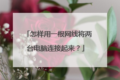 怎样用一根网线将两台电脑连接起来?