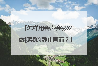 怎样用会声会影X4做视频的静止画面?