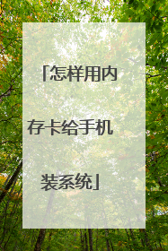 怎样用内存卡给手机装系统