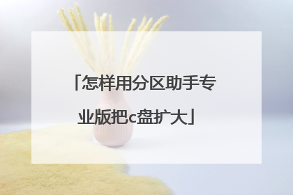 怎样用分区助手专业版把c盘扩大