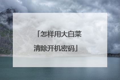 怎样用大白菜清除开机密码