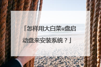 怎样用大白菜u盘启动盘来安装系统?