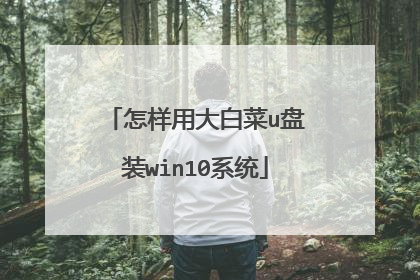 怎样用大白菜u盘装win10系统