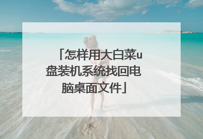 怎样用大白菜u盘装机系统找回电脑桌面文件