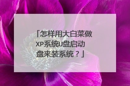 怎样用大白菜做XP系统U盘启动盘来装系统？