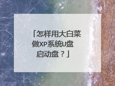 怎样用大白菜做XP系统U盘启动盘？