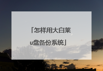 怎样用大白莱u盘备份系统