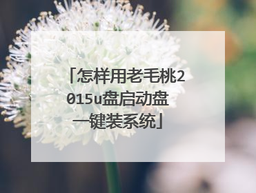 怎样用老毛桃2015u盘启动盘一键装系统