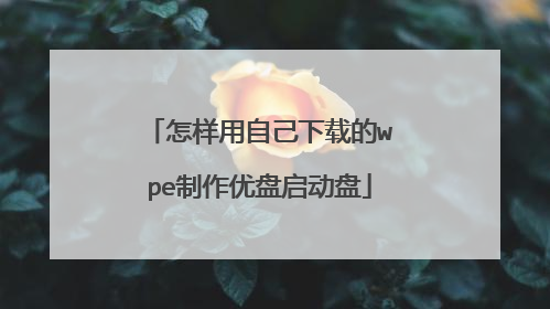 怎样用自己下载的wpe制作优盘启动盘