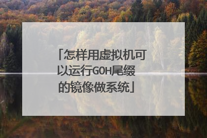 怎样用虚拟机可以运行GOH尾缀的镜像做系统