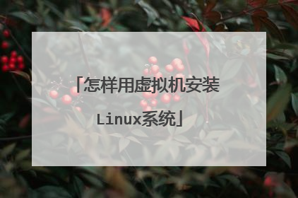 怎样用虚拟机安装Linux系统