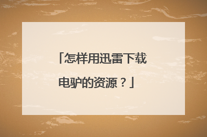 怎样用迅雷下载电驴的资源?