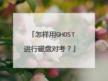 怎样用GHOST进行磁盘对考?