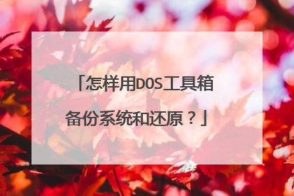 怎样用DOS工具箱备份系统和还原?