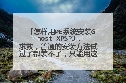 怎样用PE系统安装Ghost XPSP3,求救,普通的安装方法试过了都装不了,只能用这个办法了,是用光盘的
