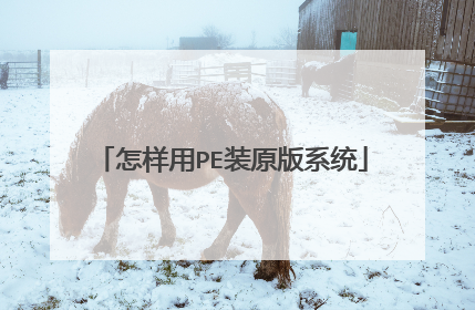 怎样用PE装原版系统