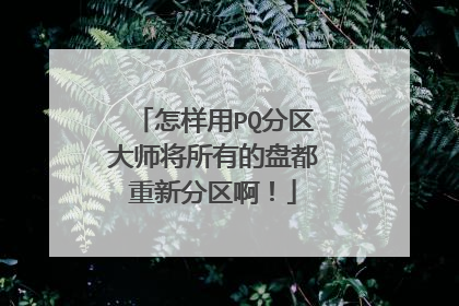 怎样用PQ分区大师将所有的盘都重新分区啊!