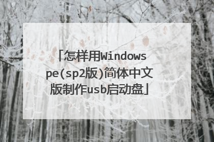 怎样用Windows pe(sp2版)简体中文版制作usb启动盘
