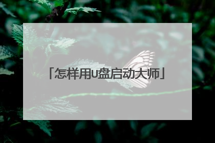 怎样用U盘启动大师