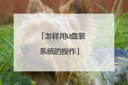怎样用U盘装系统的操作