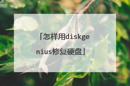 怎样用diskgenius修复硬盘