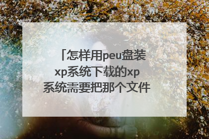 怎样用peu盘装xp系统下载的xp系统需要把那个文件解压放到u盘里面