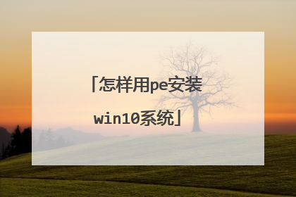 怎样用pe安装win10系统