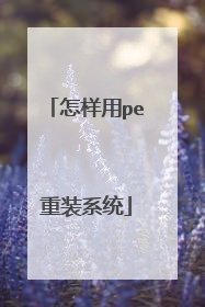 怎样用pe重装系统