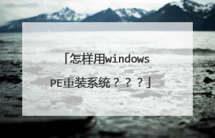 怎样用windowsPE重装系统???