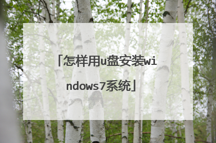怎样用u盘安装windows7系统