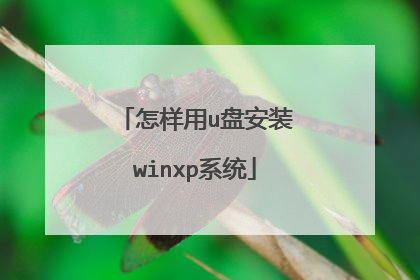 怎样用u盘安装winxp系统
