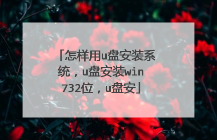 怎样用u盘安装系统,u盘安装win732位,u盘安