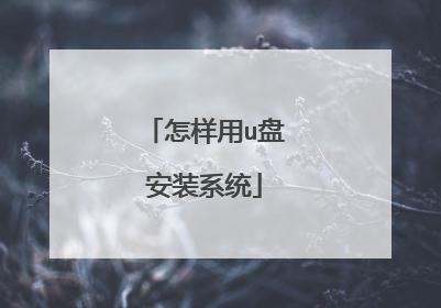怎样用u盘安装系统