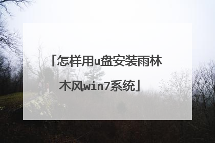 怎样用u盘安装雨林木风win7系统