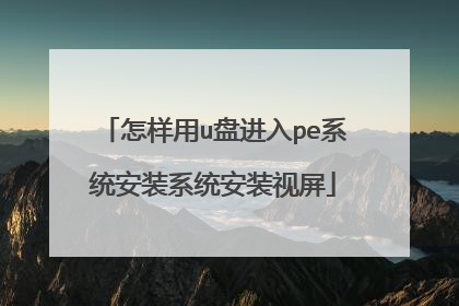 怎样用u盘进入pe系统安装系统安装视屏