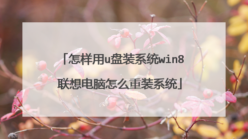 怎样用u盘装系统win8 联想电脑怎么重装系统