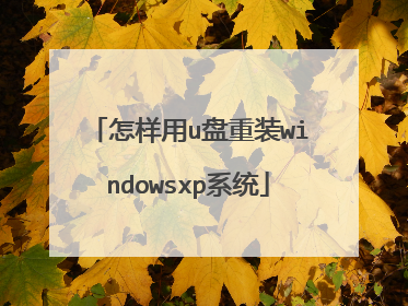 怎样用u盘重装windowsxp系统