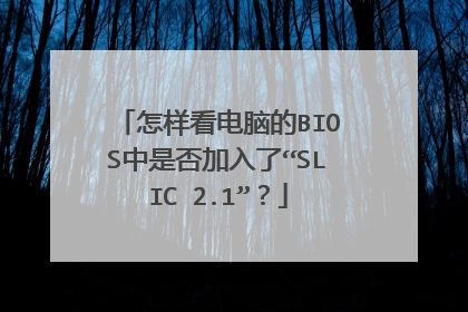 怎样看电脑的BIOS中是否加入了“SLIC 2.1”?