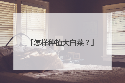 怎样种植大白菜?