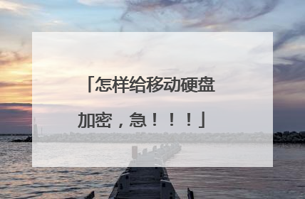 怎样给移动硬盘加密,急!!!