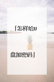 怎样给U盘加密码