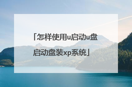 怎样使用u启动u盘启动盘装xp系统