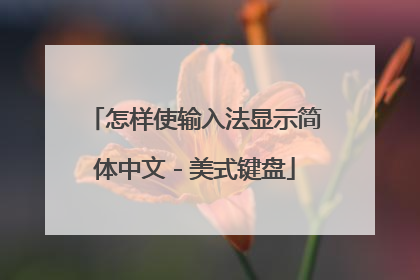 怎样使输入法显示简体中文-美式键盘
