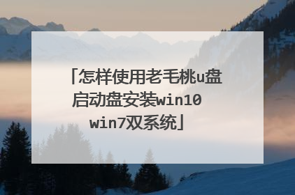 怎样使用老毛桃u盘启动盘安装win10win7双系统