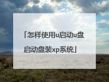 怎样使用u启动u盘启动盘装xp系统