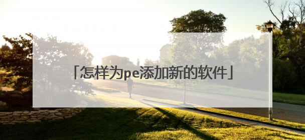 怎样为pe添加新的软件
