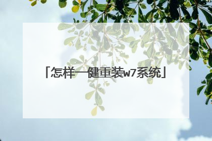 怎样一健重装w7系统