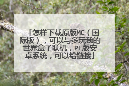 怎样下载原版MC（国际版），可以与多玩我的世界盒子联机，PE版安卓系统，可以给链接