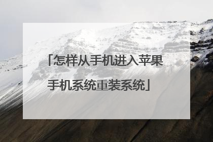 怎样从手机进入苹果手机系统重装系统