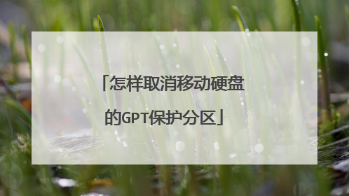 怎样取消移动硬盘的GPT保护分区